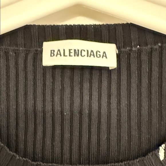 Balenciaga Black and White Script Knit - Picture 2 of 10
